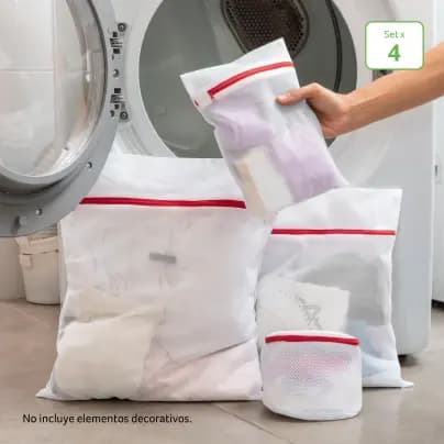 Set x 4 Bolsas cierre rojo para lavar