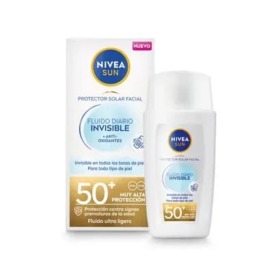 Protector solar facial Nivea Fluido Diario Invisible FPS50 x 40ml