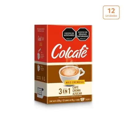 Colcafé 3 en 1 Más Cremoso x 12 und x 19g c/u