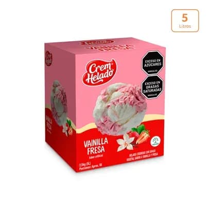 5 Litros Cremhelado Vainilla Fresa 