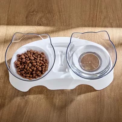 Comedero doble para gatos