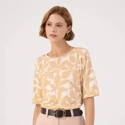 Patprimo Camiseta manga corta estampada camel 10-0