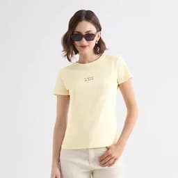 Seven Seven Camiseta manga corta con estampado crema S-0
