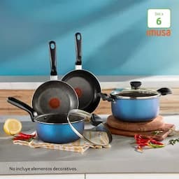 Batería de cocina Azul Imusa x 6 piezas-0