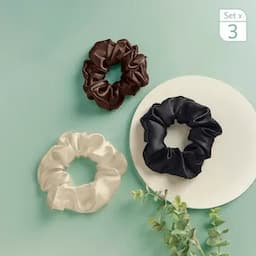Scrunchie en satin x3 unidades-0