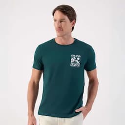 Patprimo Camiseta manga corta estampado en frente verde oliva XL-0