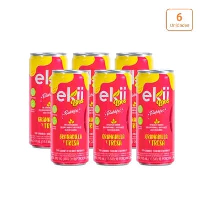 Soda funcional EKII Bios granadilla-fresa x6unds x 310ml 