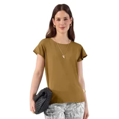 Patprimo Camiseta manga corta con boleros camel 12