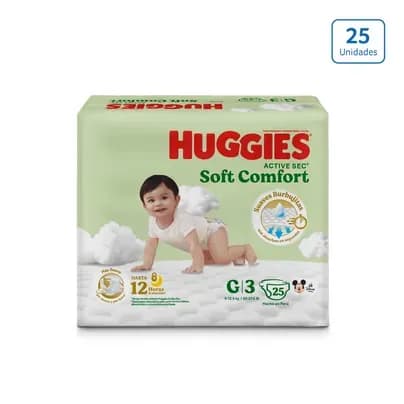 Pañales Huggies Soft Comfort Etapa 3 x 25 unds