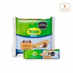Galletas Tosh Wafer Coco sin azúcar x 162g x 6 paquetes-0