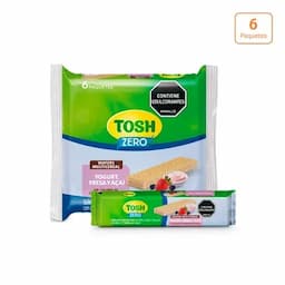 Galleta Tosh Wafer Yogur Fresa Acaí sin azúcar x 162g x 6 paquetes-0