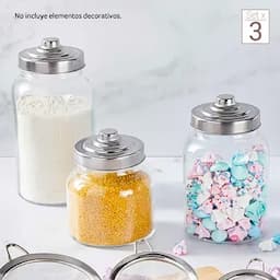 Set x 3 Almacenadores Tapa Gris-0