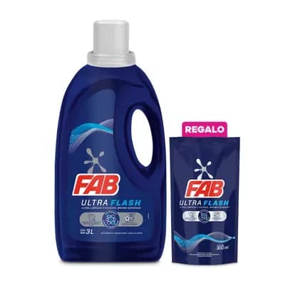 Detergente líquido Fab Ultra Flash botella x 3L