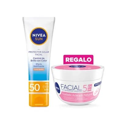 Protector solar facial Nivea Control Brillo tono medio FPS50 x 50ml