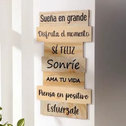 Cuadros en madera con mensajes