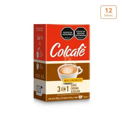 Colcafé 3 en 1 Más Cremoso x 12 und x 19g c/u