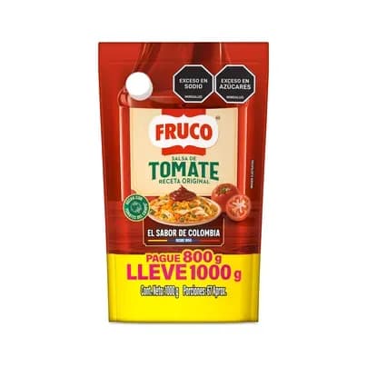 Salsa de Tomate Fruco Paga 800g lleva 1.000g