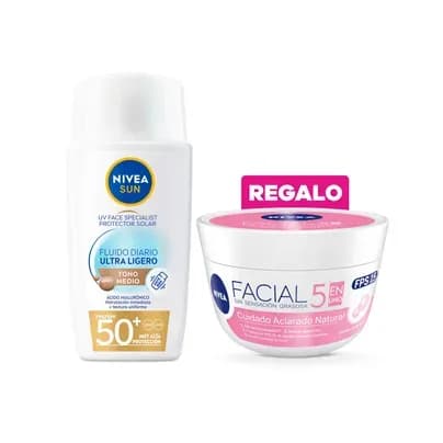 Protector solar facial Nivea Fluido Diario Invisible FPS50 Tono medio x 40ml