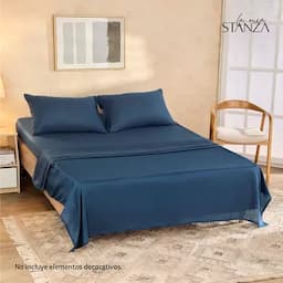 Juego De Sábanas Azul Stanza -0