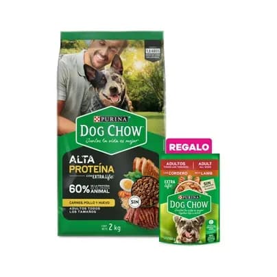 Concentrado para perros adultos Dog Chow alta proteína x 2kg