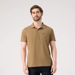 Patprimo Camiseta tipo polo masculina con bolsillo trigo S-0