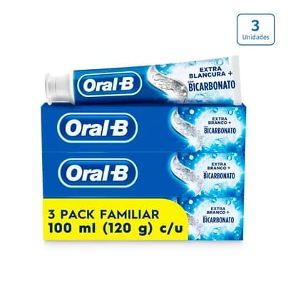 Crema Dental Oral B Bicarbonato x 3 unds x 100 ml c/u
