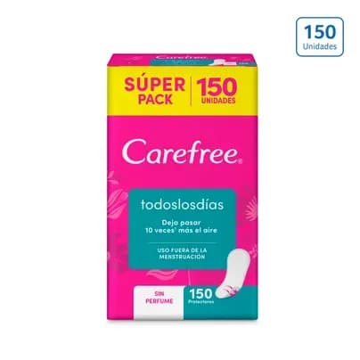 Protectores Carefree todos los días x 150 unds