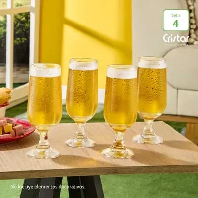 Set x 4 Vasos Cerveceros Cristar
