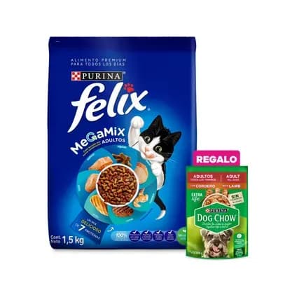Alimento para gatos Felix adulto megamix x 1.5Kg