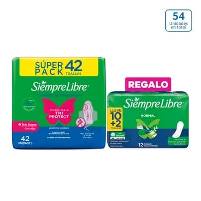 Toallas Siempre Libre Ultradelgada x 42 unds