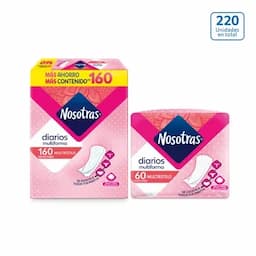 Protectores Nosotras Diarios Multiestilo x 160 unds + 60 unds-0