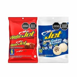 Chocolatina Jet Wafer Vainilla x6undx22g c/u + Jet Burbujas Cookies & Cream x10undx11.5gc/u-0