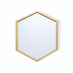 Espejo Hexagonal Dorado-0