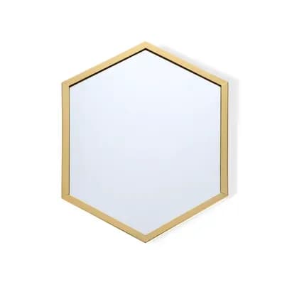 Espejo Hexagonal Dorado