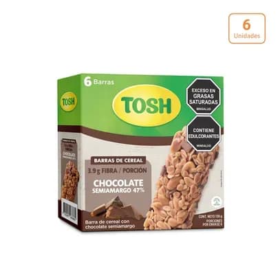 Barra de Cereal Tosh Chocolate x 6 unds x 23g c/u