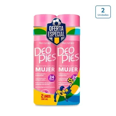 Desodorante para pies Deo Pies Mujer x2 unds x 260ml c/u