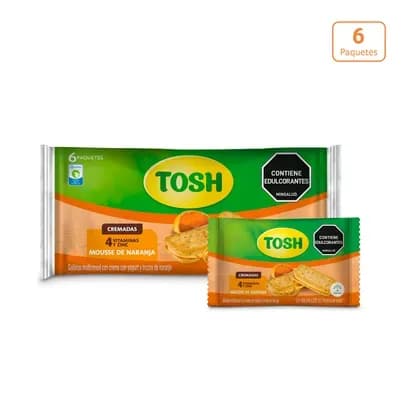 Galletas Tosh Mousse de naranja x 148.8g x 6 paquetes