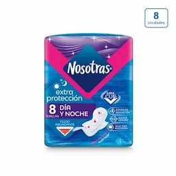 Toallas Higiénicas Nosotras Extraprotección Día y Noche x 8 unds-0