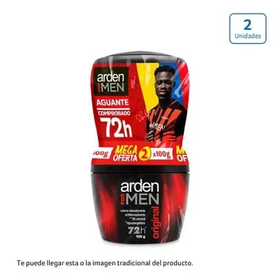 Desodorante en Crema Arden For Men Original 72h x 2 unds x 100g c/u