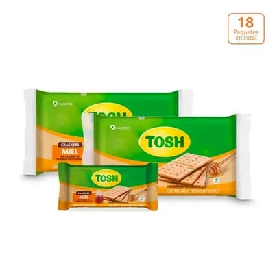 Galletas Tosh Miel x 243g x 9 paquetes x 3 unds c/u