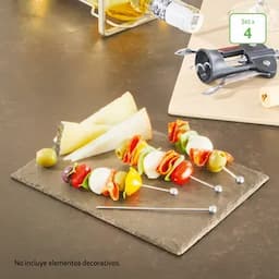 Set x 4 Pinchos plateados-0