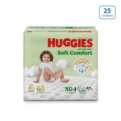 Pañales Huggies Soft Comfort Etapa 4 x 25 unds