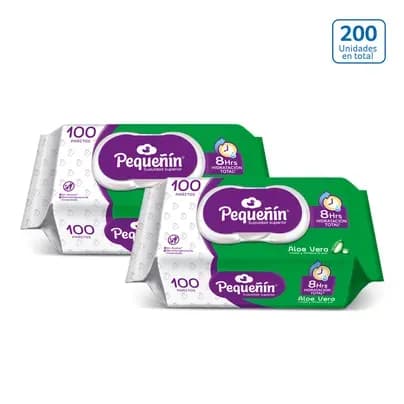 Pack x 2 Toallitas húmedas Pequeñín Aloe x 100 unds c/u