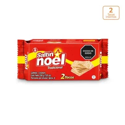 Galletas Saltín Noel x 200g x 2 Tacos internos
