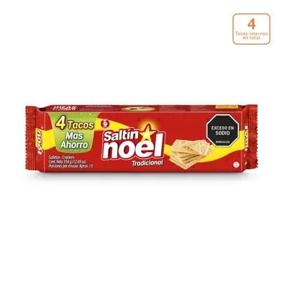 Galletas Saltín Noel x 354g x 4 Tacos internos