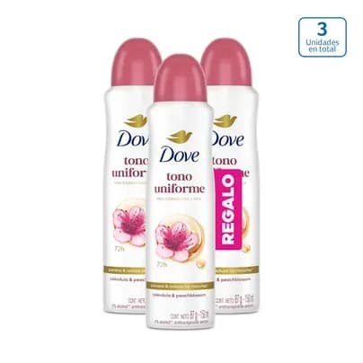 Desodorante en aerosol Dove Caléndula x 150ml c/u (Paga 2 Lleva 3)