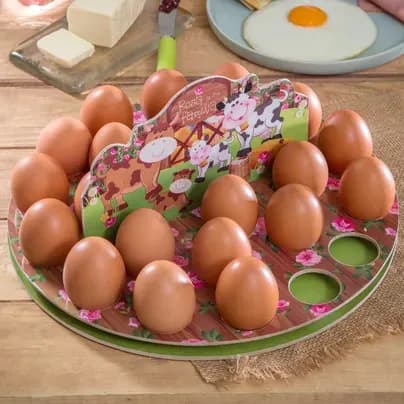 Porta Huevos Rosa y su familia