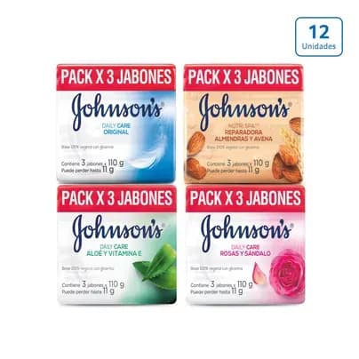 Pack x 12 Jabones Adulto Johnson´s x 110g c/u