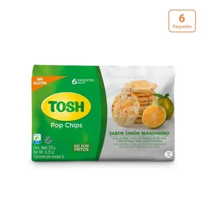 Chips de Arroz y Maíz Tosh Sabor a Limón Mandarino x 6 unds