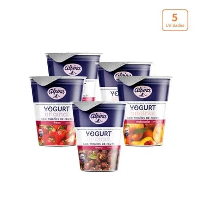 Yogurt Alpina Original surtido x 5 unds